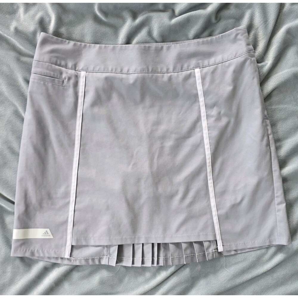 Adidas Puremotion Golf Skort Womens 10 Gray Pleated Athletic Tennis Skirt